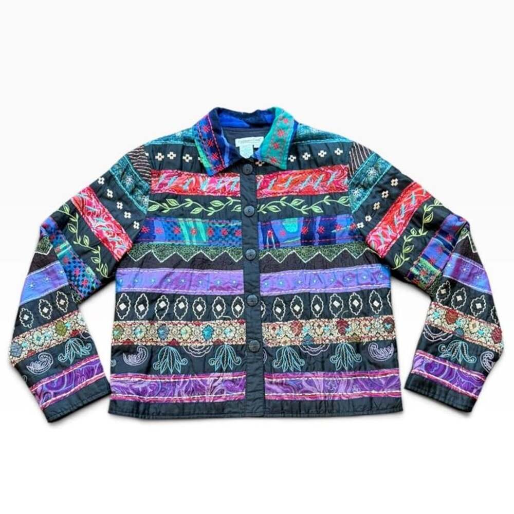 Coldwater Creek Whimsigoth Patchwork Art-to-Wear Jacket Size M